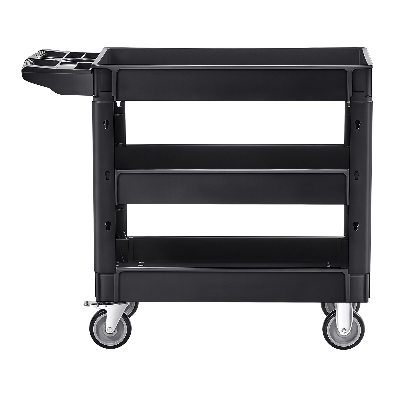 Heavy Duty 3-tier Rolling Utility Cart With Swivel Wheels_voghion.com